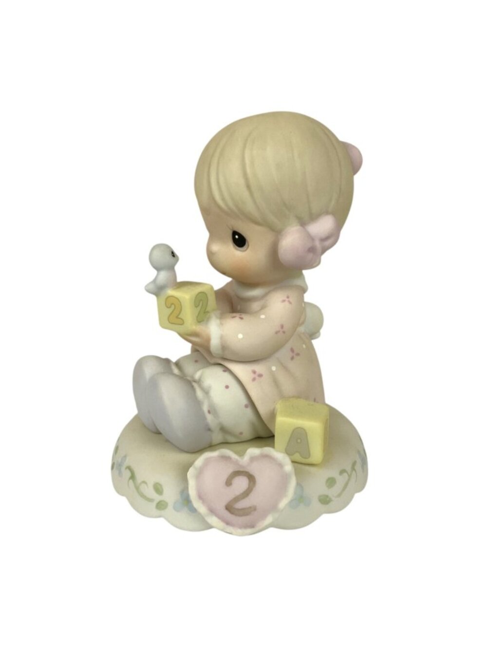 Precious Moments Growing In Grace Age 2 Girl With Blocks Porcelain Figurine 1994